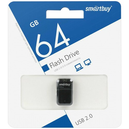 Флеш-диск 64 GB, SMARTBUY Art, USB 2.0, черный, SB64GBAK