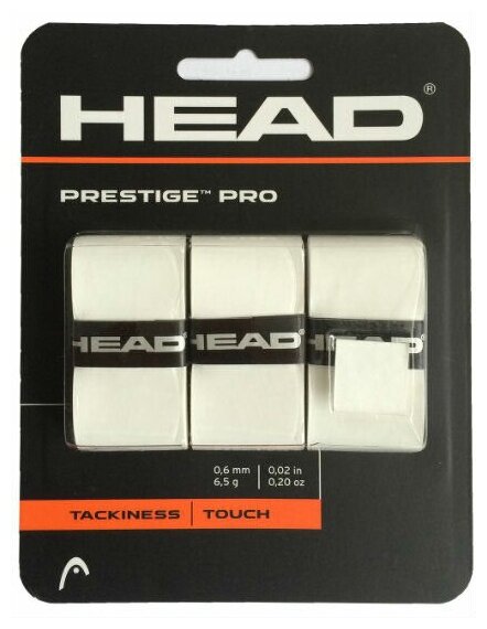 Обмотка для ручки ракетки HEAD Overgrip Prestige Pro Overwrap x3 White 282009-WH