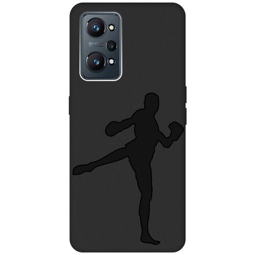 Матовый чехол Kickboxing для Realme GT Neo 2 / Рилми ГТ Нео 2 с 3D эффектом черный матовый чехол cat and mouse для realme gt neo 2 рилми гт нео 2 с 3d эффектом черный