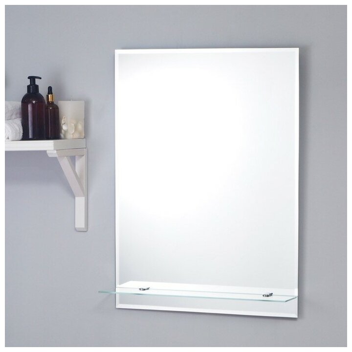 Зеркало настенное "Модерн-Люкс" 50х68,7 см, с полочкой - фотография № 1
