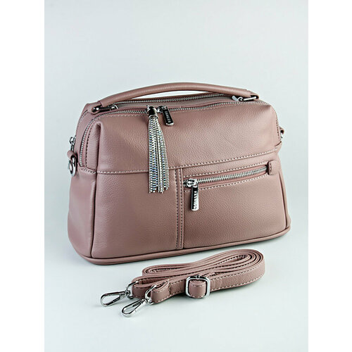 фото Сумка кросс-боди , фактура зернистая, розовый adafman