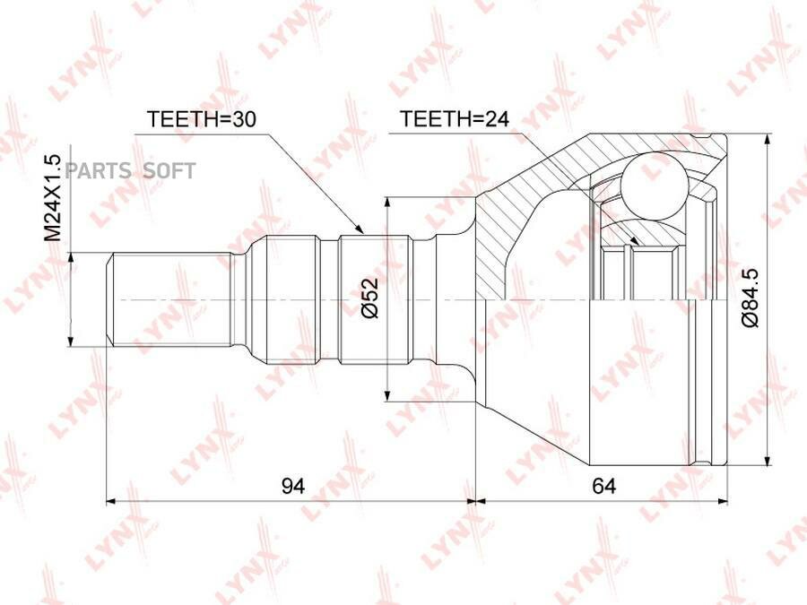 LYNXAUTO CO-3689 ШРУС внешний | перед прав/лев |