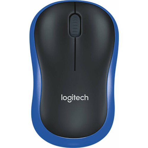Logitech Мышь Logitech M186 черный/синий оптическая (1000dpi) беспроводная USB2.0 для ноутбука (3but)