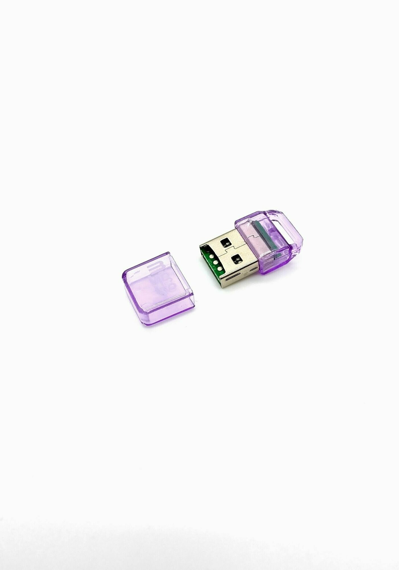 Переходник/CARD READER/USB-MicroSD/Сиреневый