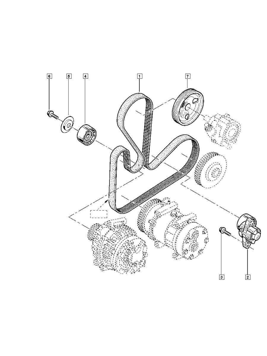Комплект приводной ремень и ролики генератора для Рено Renault, Лада Ларгус Lada Largus