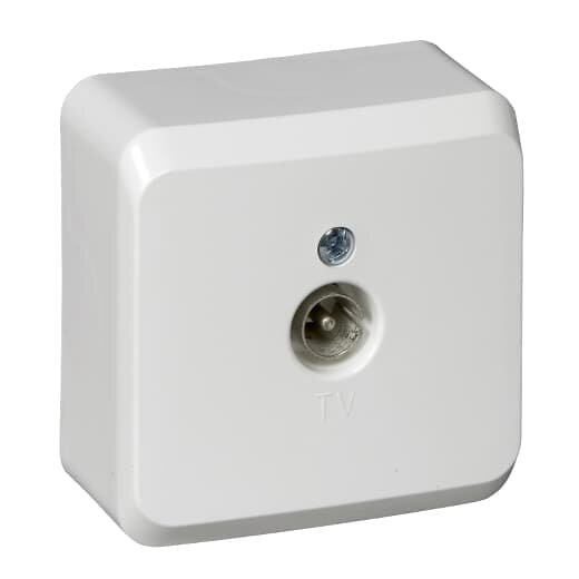 Этюд TVA-002T Розетка телевизионная (TV, в сборе, открытая установка, бук) Schneider Electric - фото №4