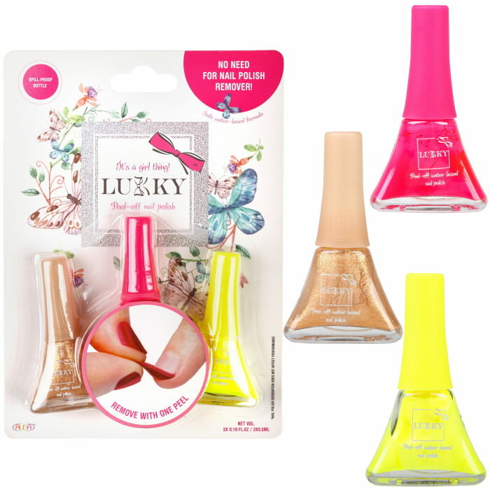 фото Набор из 3 лаков Lukky- Золотой Металлик +Фуксия+Желтый