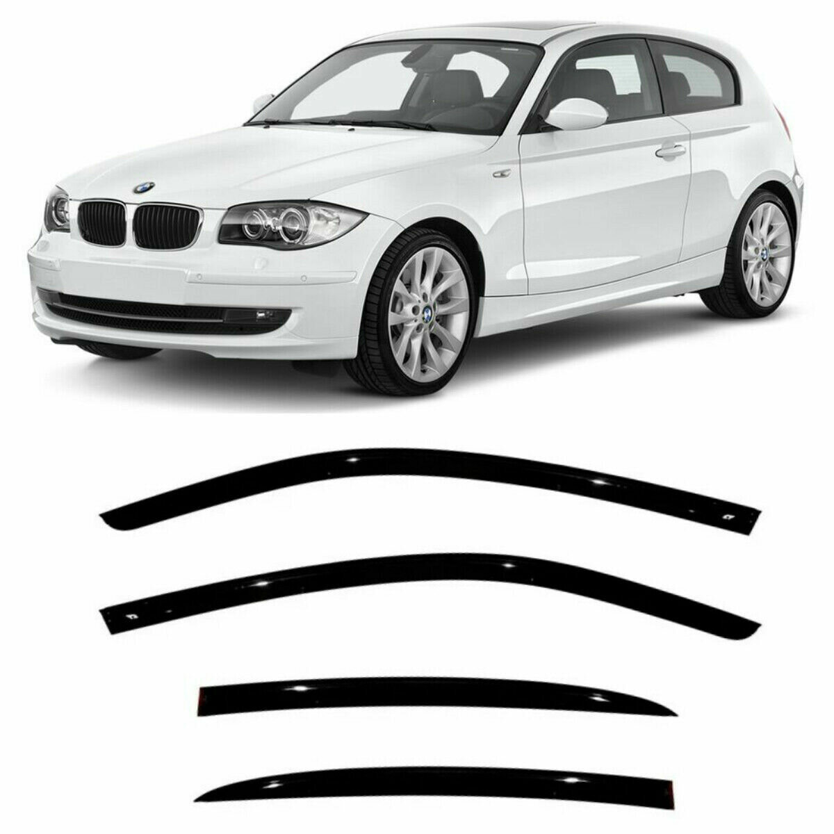 Дефлекторы боковых стекол Cobra Tuning на BMW 1 (E81) l Hb Hatchback 3d 2004 - 2011 - Ветровики боковых окон для ада БМВ 1 (Е81) l Хб Хэтчбек 3дв. 2004 - 2011