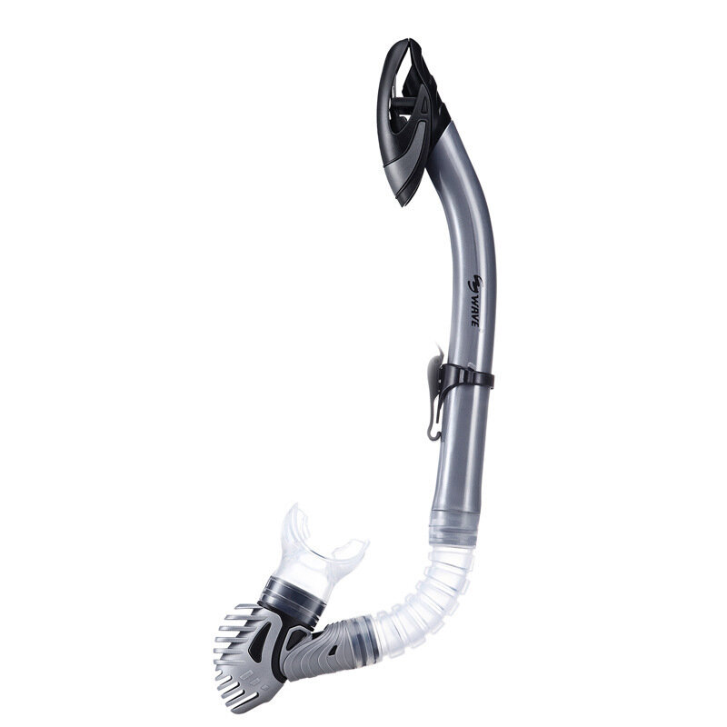 Подводный респиратор Wave, с силиконовым мундштуком, серебристый металлик