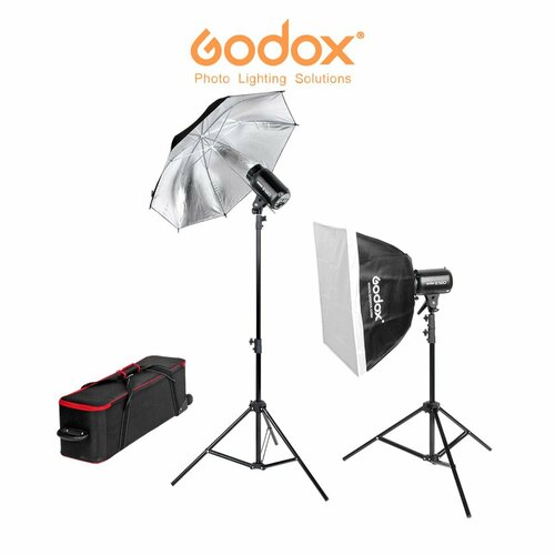 Комплект студийного оборудования Godox E120-F с софтбоксами импульсный студийный свет для съемки фото фотостудии 36890₽