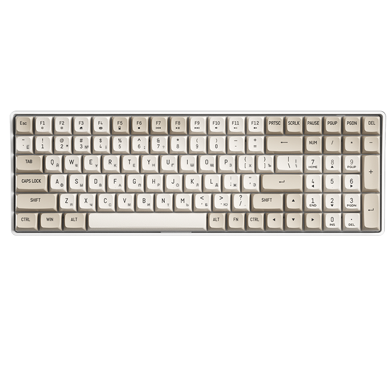 Клавиатура беспроводная Aigo A100 Yellow Switch, русская раскладка, молочный/кофейный