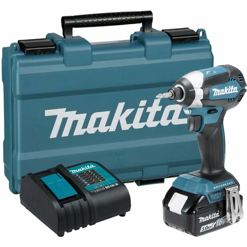 Акумуляторный ударный шуруповерт Makita 18 В 170 Нм 3400 обмин 3600 удмин c АКБ 3 Ач ЗУ в кейсе DTD153SF 47735₽