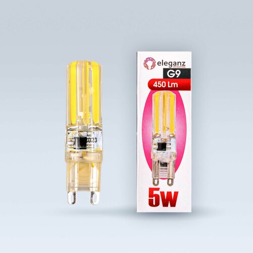Лампочка светодиодная диммируемая Eleganz 5вт 220в 450Лм 3000К лампа g9 упаковка 8 шт 3700₽