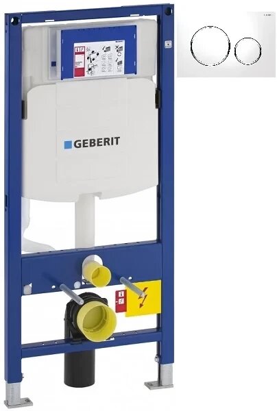 Инсталляция для унитаза Geberit Duofix Sigma 20 111.300.00.5 + 111.815.00.1 + 115.882. KJ.1 с кнопкой смыва белый/хром/белый