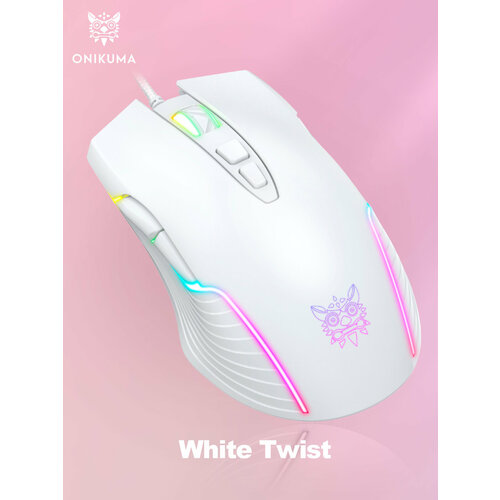 Беспроводная игровая мышь для компьютера Onikuma CW905-P Pink Cloud с RGB подсветкой