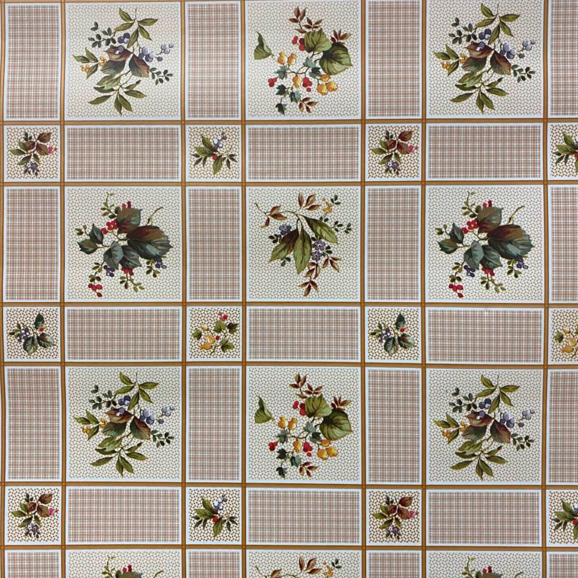 Клеенка на стол Декорама "Букеты золото" 140х100 см. ПВХ нетканная основа