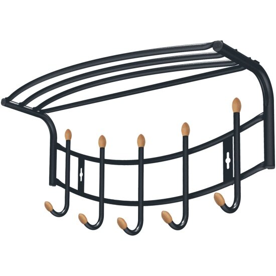 Вешалка Nika настенная черный 525х300х235мм ВНП4Д/Ч