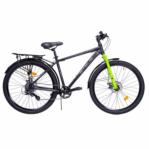 Велосипед взрослый горный Stels Navigator 700 MD 275 Z010 рама 175 2024 года черный матовый 24707₽