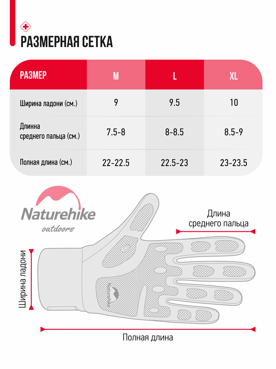 Перчатки Naturehike GL10 для мужчин, размер XL, зеленый, — фото 1