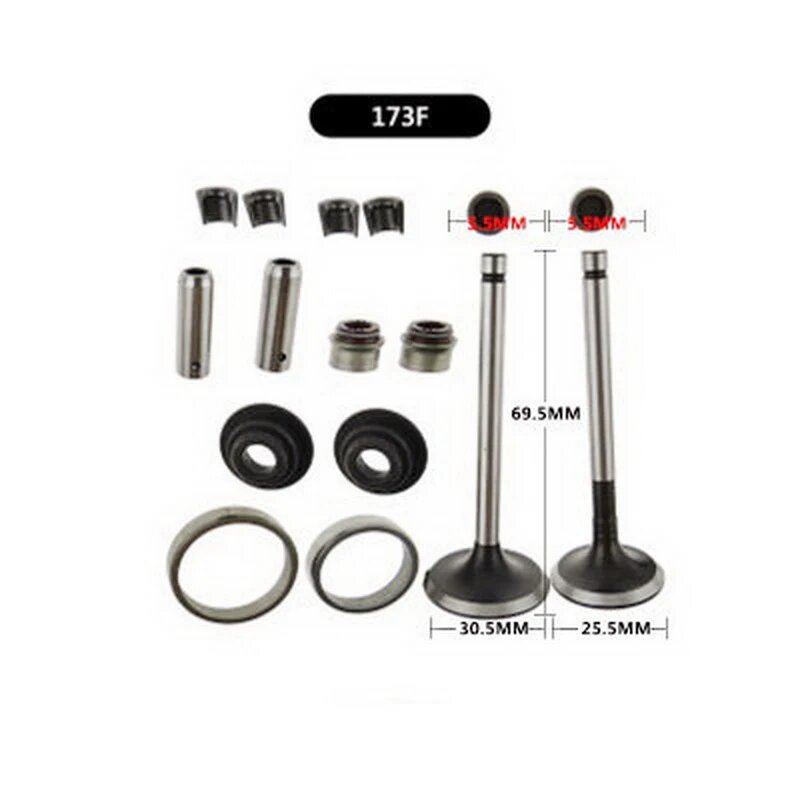 Комплект клапанов для дизельных двигателей 170F 173F 178F 186F 186FA 188F 192F, 173F