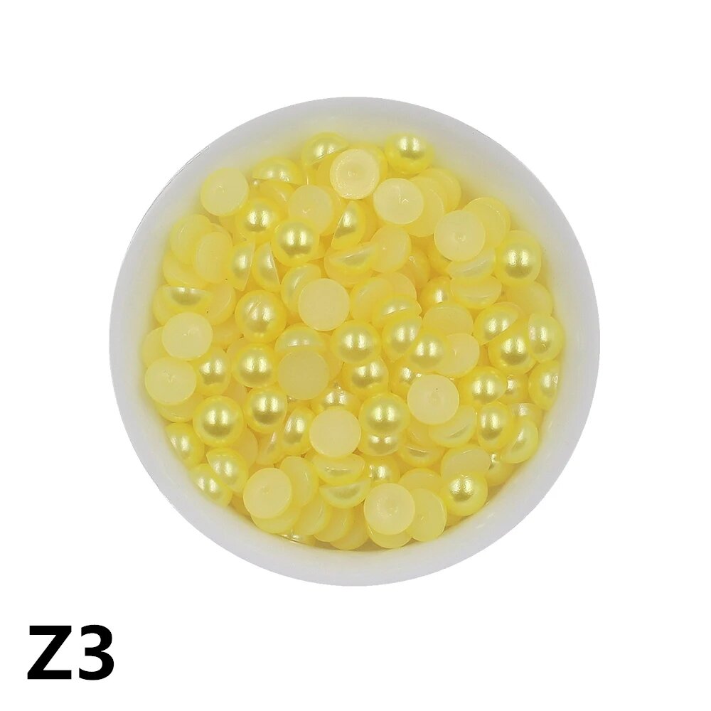 Акриловые полукруглые бусины с имитацией жемчуга TPSMOC 2 3 4 5 6 7 8 10 мм  6mm 300pcs  Светло желтый