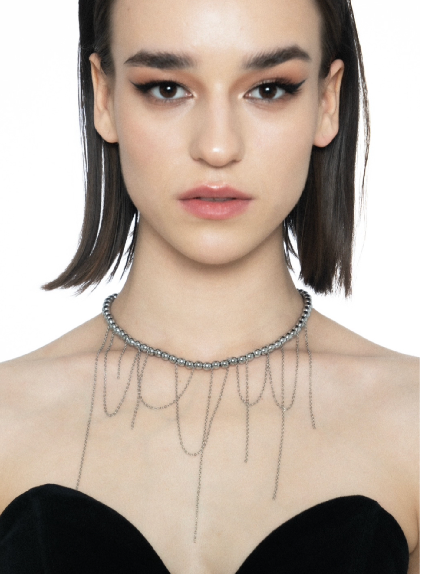Колье FETISH, длина 41 см, серебристый металлик — фото 1