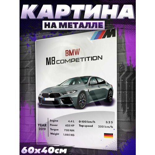 Постеры на стену интерьерные BMW М8 Competition машина БМВ КРАСНИКОВА