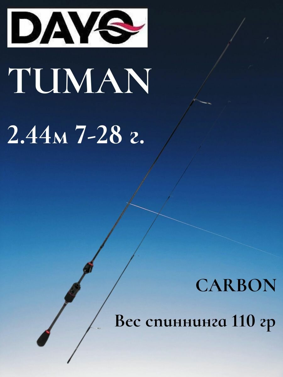 Спиннинг DAYO TUMAN 2.44 м, тест 7-28 гр