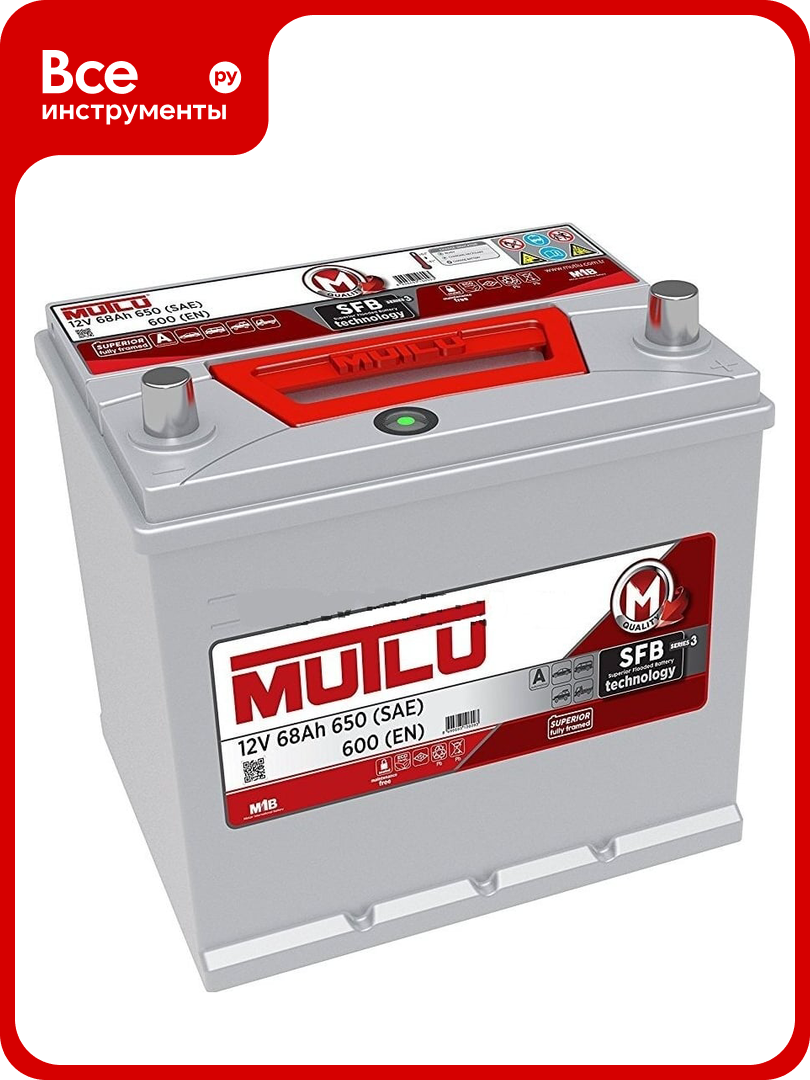 Аккумуляторная батарея Mutlu SFB M3 6СТ-68.0 70D23FL бортик D23.68.060. С