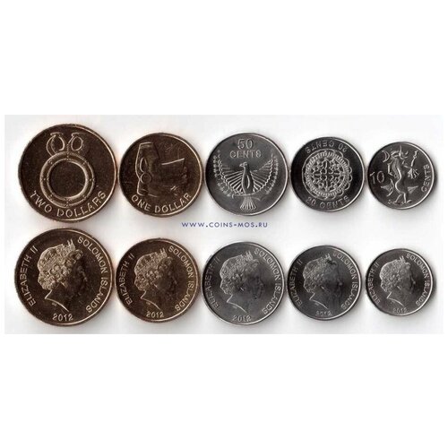 Соломоновы острова Набор из 5 монет 2012 г. соломоновы острова 20 центов 2012 г