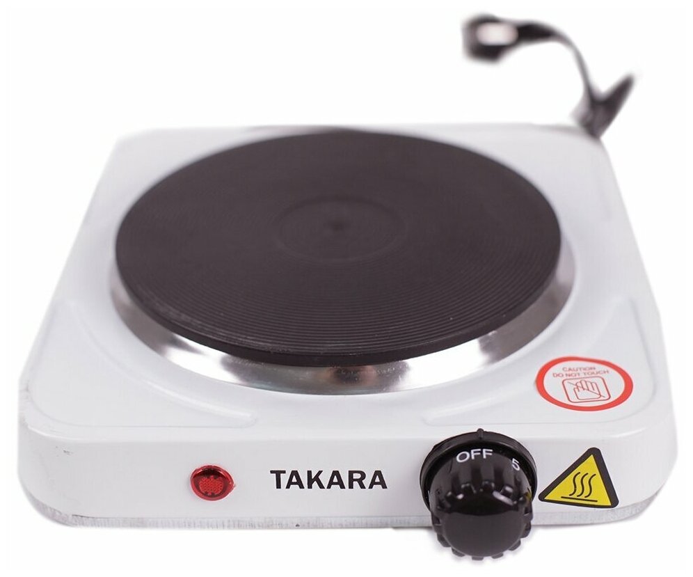 Электрическая плита Takara HP-1020B, одноконфорочная, настольная (белая)