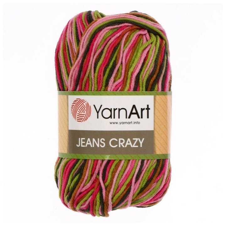 Пряжа "Jeans crazy" 55% хлопок 45% акрил 160м/50гр (7206 принт)