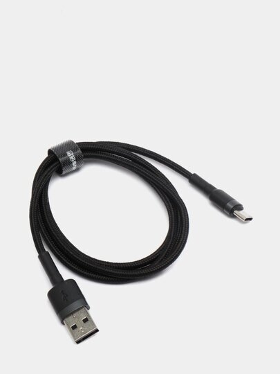 Кабель в тканевой оплетке USB - USB-C Baseus Cafule CATKLF-UG1, 3м, 2A, черный-серый - фотография № 5