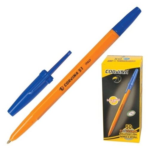Ручка шариковая Corvina Vintage, корпус оранжевый, 1 мм, линия 0,7 мм, синяя (40163/02G)