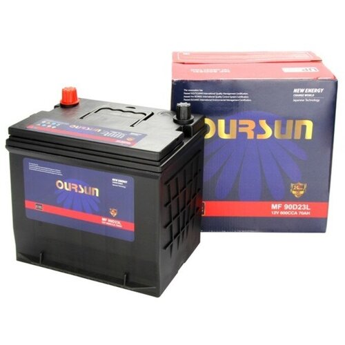 Аккумулятор 12 V 70ah 600а 172х230х222 Обр. (-/+) OURSUN арт. MF90D23L