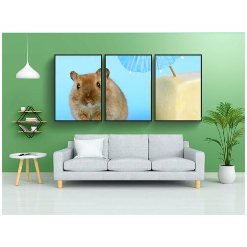 фото Набор модулных постеров для интерьера "животное, привлекательный, красивая" 60x90 см. в тубусе, без рамки lotsprints