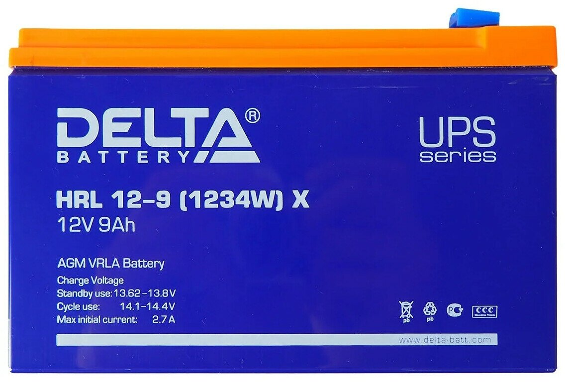 Батарея для ИБП DELTA HRL 12-9 (1234W) X (12В, 9Ач)