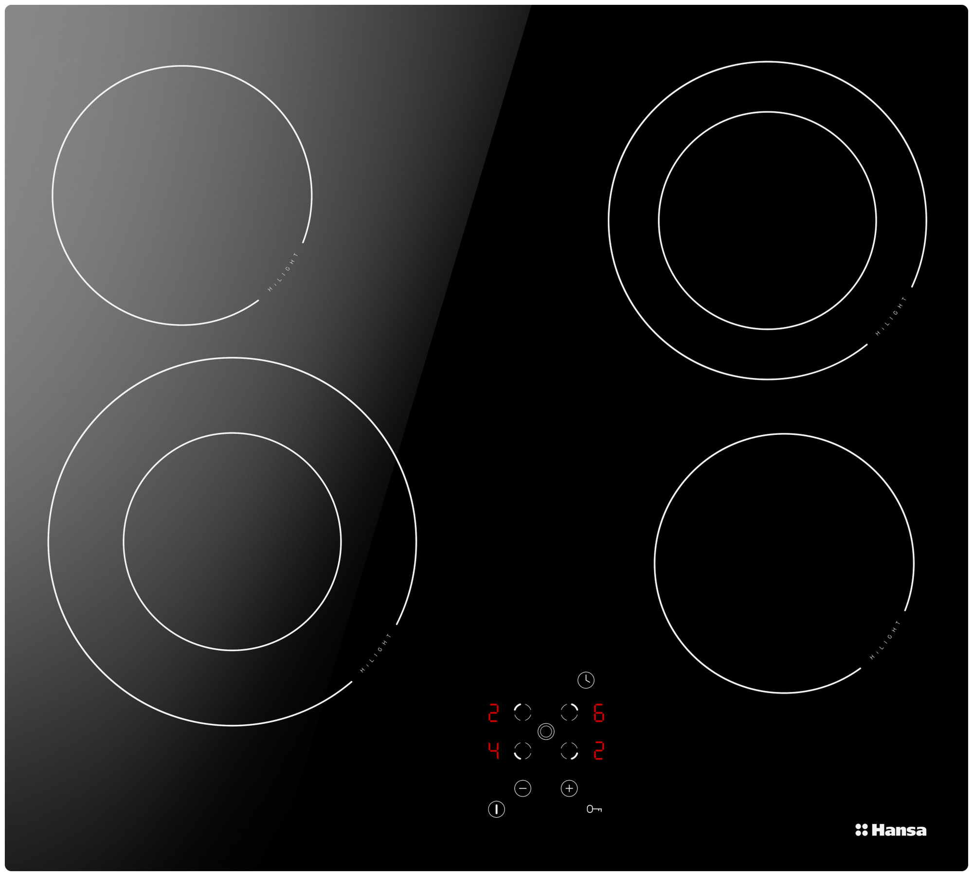 Поверхность электрическая Hansa BHC66506 (стеклокер.2-двойн.зона.чёрн) - фотография № 1