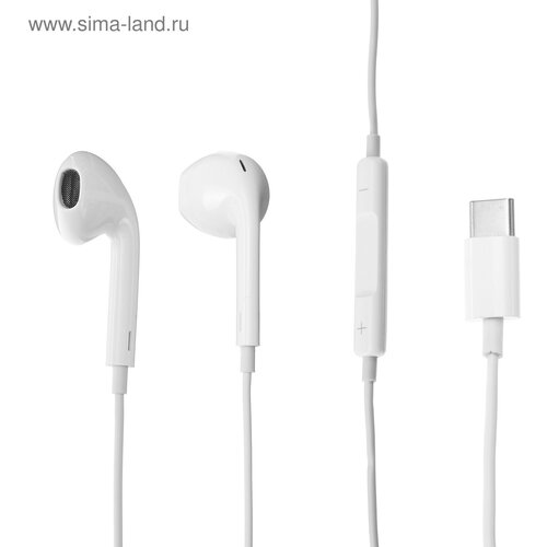 Наушники Luazon VBT 113 вкладыши микрофон разъем Type-C белые 488₽