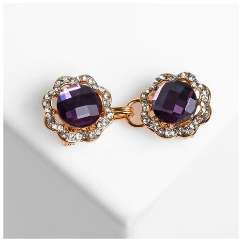 фото Зажим для кардигана пришивной "сияние", цвет бело-фиолетовый в золоте mikimarket