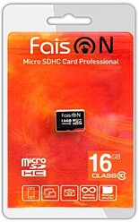 Карта памяти microSDHC 16Gb FaisON, Class10, без адаптера на SD