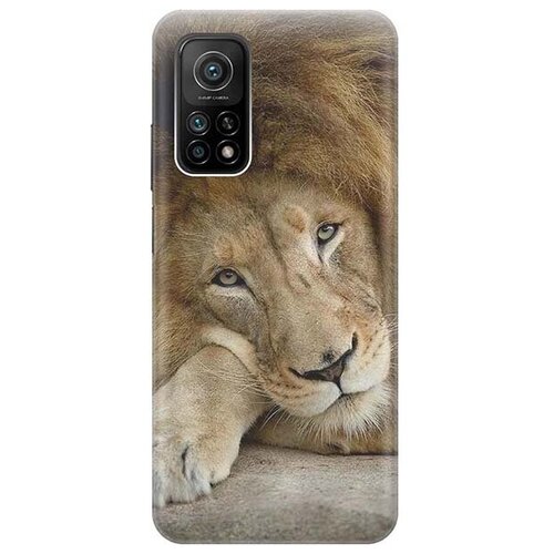 фото Ультратонкий силиконовый чехол-накладка для xiaomi mi 10t с принтом "спокойный лев" gosso