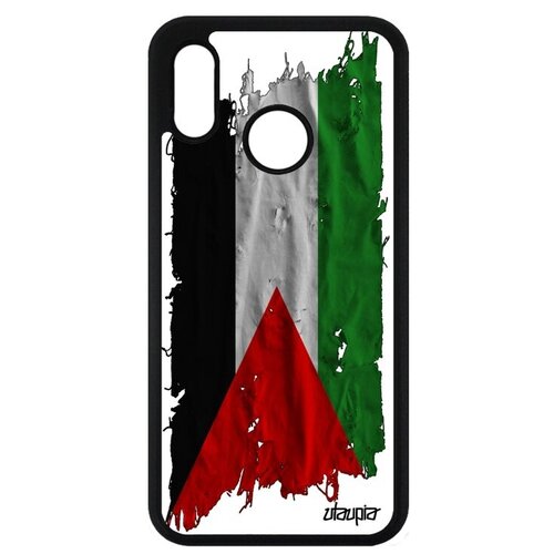 фото Противоударный чехол на мобильный // huawei p20 lite // "флаг палестины на ткани" патриот страна, utaupia, белый