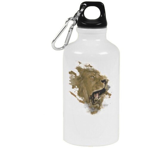 Бутылка с карабином CoolPodarok Животные Лев бутылка с карабином coolpodarok животные медведь