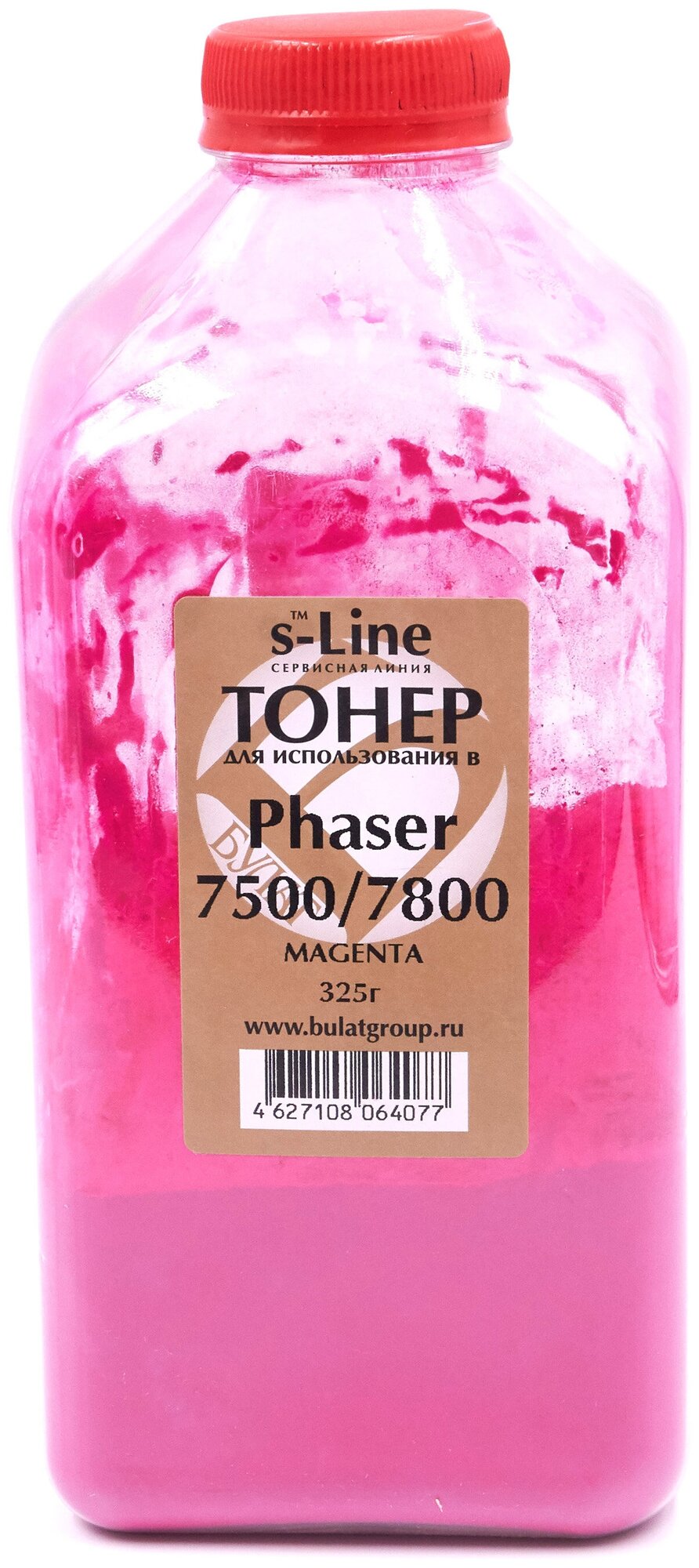 Тонер с девелопером булат s-Line Phaser 7500 для Xerox Phaser 7500, Phaser 7800 (Пурпурный, банка 325 г)