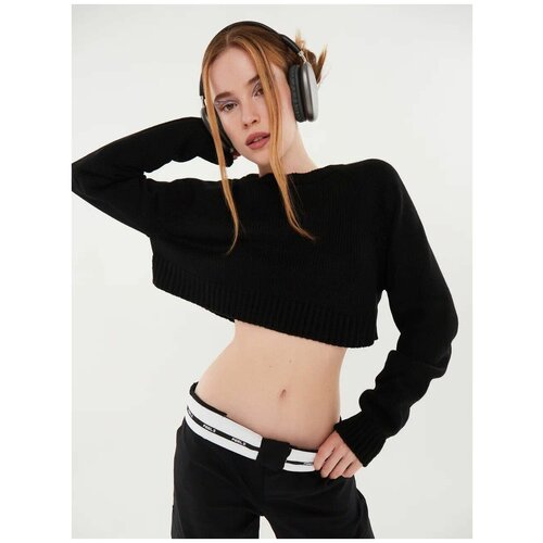 фото Свитер crop , черный, размер: one size feelz