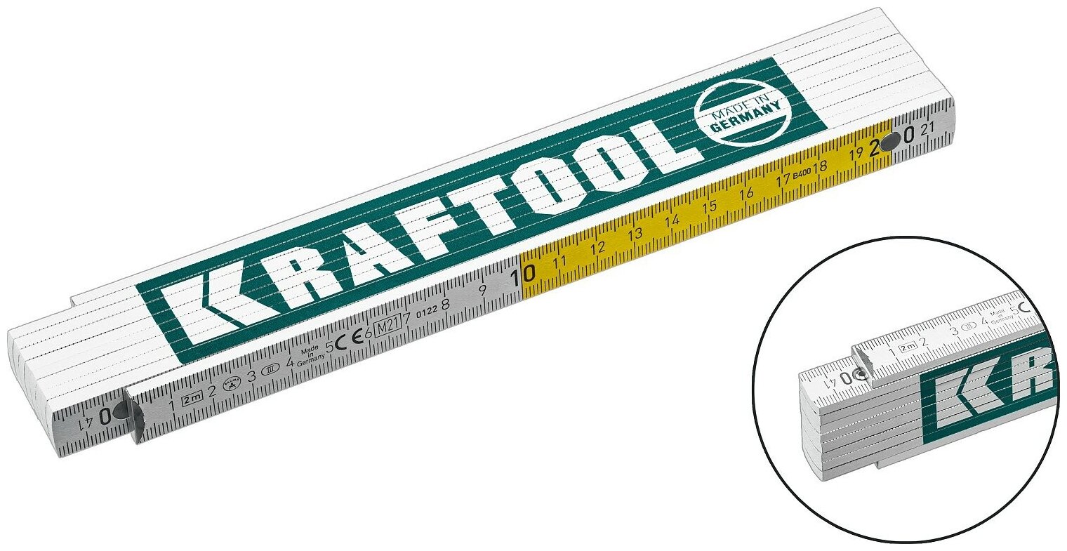 KRAFTOOL PRO-90, 2 м, Профессиональный складной деревянный метр (34726)