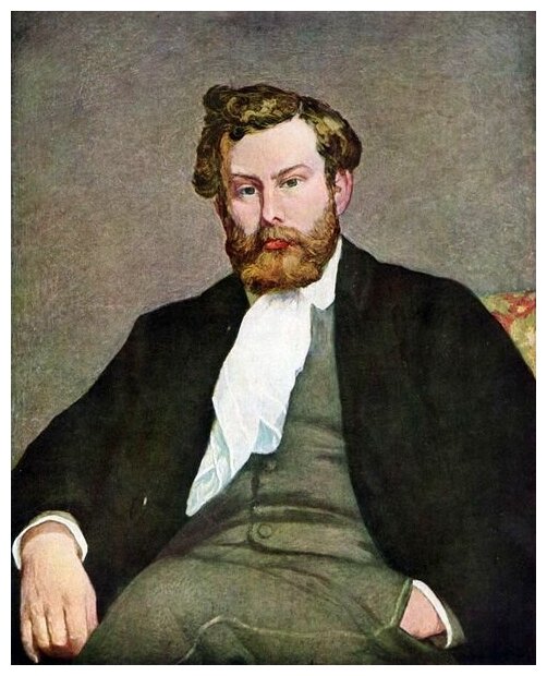Репродукция на холсте Портрет Альфреда Сисли (Portrait of Alfred Sisley) Ренуар Пьер 30см. x 37см.