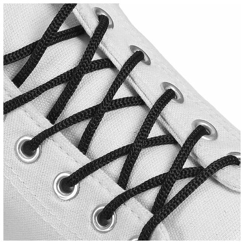 Шнурки для обуви, круглые, d = 3 мм, 100 см, цвет чёрный