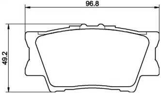 Дисковые тормозные колодки задние NISSHINBO NP1016 для Lexus, Toyota (4 шт.)